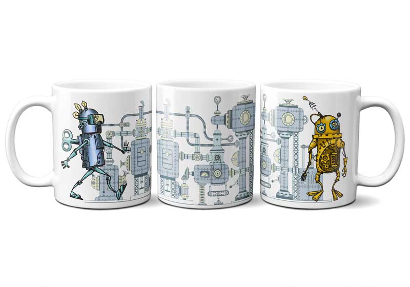 personalized mug robots
