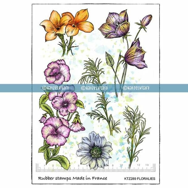 postzegel-scrapbooking-rubber-ongemonteerd-vel-A5-bloemen-onkruid