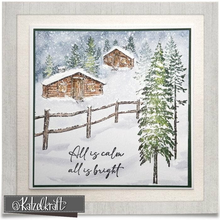 stamp-scrapbooking-rubber-unmounted-A6-board-stamp-cabin-under-the-snow-KTZ306-2