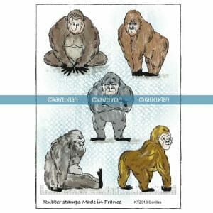 stamp-scrapbooking-rubber-unmounted-sheet-A5-stamp-gorilla-gorilla-KTZ313