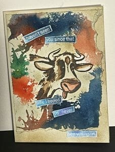 Cow selfie - Scrapbooking stamp -Dainius collection -A6 photo review