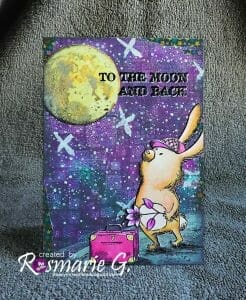 To the moon and back - Tampons scrapbooking lunes - A5 photo review