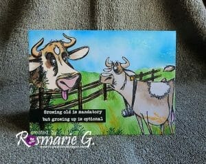 Cow selfie - Scrapbooking stamp -Dainius collection -A6 photo review