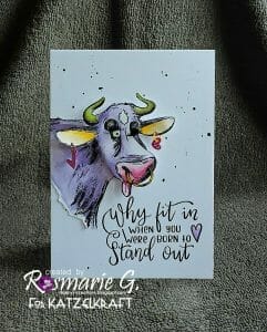 cow selfie stamp scrapbooking dainius collection a6